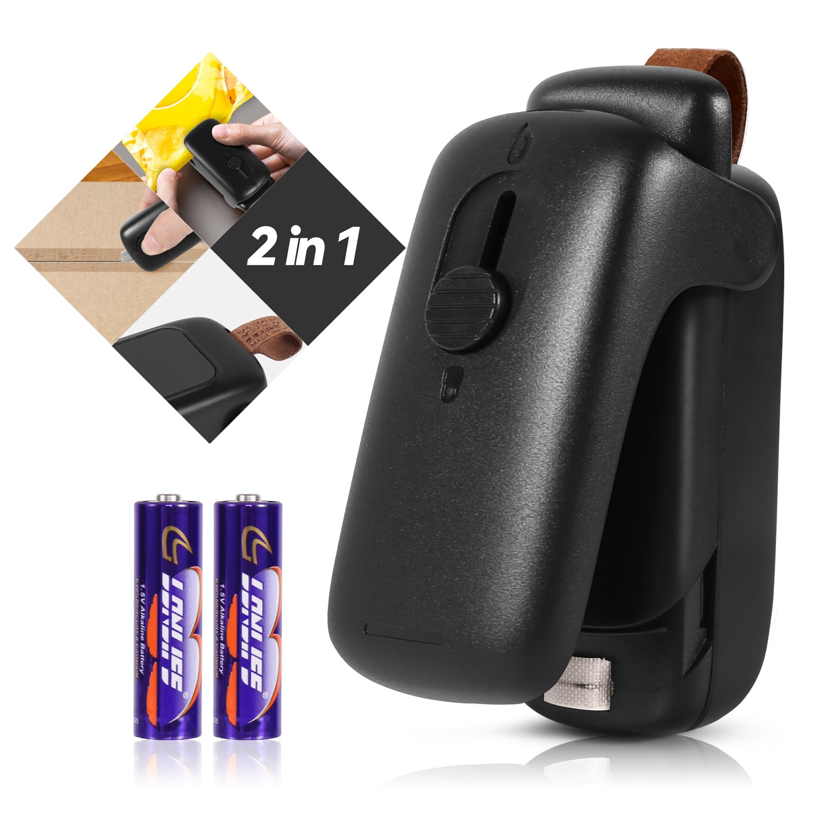 Mini Bag Sealer, Romsto Handheld Heat Vacuum Sealer, 2 In 1 Heat Sealer And Cutter With Lanyard, Portable Bag Resealer Machine F